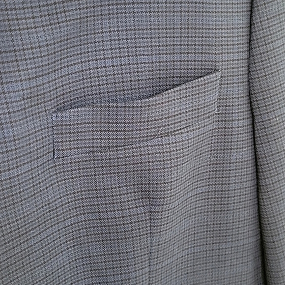 Lauren Ralph Lauren Mens Navy Blue Plaid Two Button Blazer - Size 46L - Picture 6 of 14